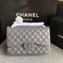 Chanel Flap Shoulder Bags Grey Original Lambskin Leather CF1113 Silver HV04456bT70