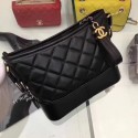 Chanel Gabrielle Calf leather Shoulder Bag 1010B black HV02114lu18