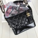 Chanel Gabrielle Calf leather Shoulder Bag A91810 black HV07612sY95