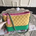 Chanel Gabrielle Nubuck leather Shoulder Bag 1010A yellow&green HV06217PC54