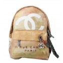 Chanel Graffiti Printed Canvas Backpack A92353 Apricot HV03271Ym74