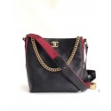 Chanel Hobo Handbag Calfskin Grosgrain & Gold Tone Metal A57576 black HV05080DV39