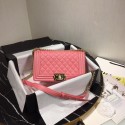 Chanel Le Boy Flap Shoulder Bag Original Leather Pink A67086 Gold HV08177io33