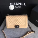 Chanel LE BOY Shoulder Bag Sheepskin Leather A67086 apricot Silver chain HV09894nS91