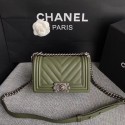 Chanel Leboy Original Calf leather Shoulder Bag B67085 green silver chain HV10638sp14