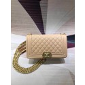 Chanel Leboy Original Calfskin leather Shoulder Bag apricot A67086 Gold HV01974yx89