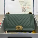 Chanel Leboy Original caviar leather Shoulder Bag V67086 green gold chain HV06420RX32