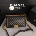 Chanel LEBOY Shoulder Bag Sheepskin Leather A67086 black Gold chain HV01615Af99