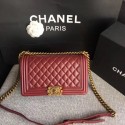Chanel LEBOY Shoulder Bag Sheepskin Leather A67086 wine Gold chain HV04993Gw67
