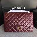 Chanel Maxi Quilted Classic Flap Bag original Sheepskin CF58601 Burgundy Gold chain HV00737hi67