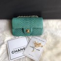 Chanel Mini Flap Bag Python & Gold-Tone Metal A69900 green HV04650De45