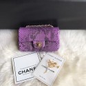 Chanel Mini Flap Bag Python & Gold-Tone Metal A69900 purple HV02669lU52