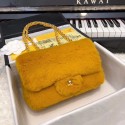 Chanel mini flap bag Rabbit hair Gold-Tone 1116 yellow HV10165TP23