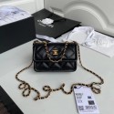Chanel mini flap bag Sheepskin & Gold-Tone Metal AP1738 black HV01144Kd37