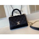 Chanel mini flap bag with top handle AS2215 black HV07423LG44
