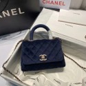 Chanel mini flap bag with top handle AS2215 Royal Blue HV01408oK58