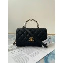 Chanel mini flap bag with top handle AS2478 Royal Blue HV09986np57