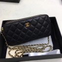 Chanel Mini sheepskin Leather Shoulder Bag 6845 black Gold chain HV06427gE29