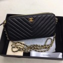 Chanel Mini sheepskin Leather Shoulder Bag V6845 black Gold chain HV05971np57