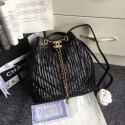 Chanel origianl lambskin drawstring bag 3326 black HV09052Nw52