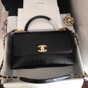 Chanel original Calfskin flap bag top handle A92292 black &gold-Tone Metal HV09749fw56