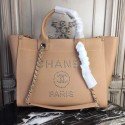 Chanel original Calfskin Leather Tote Bag 78900 apricot HV02392Pu45