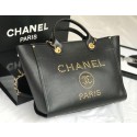 Chanel original Calfskin Leather Tote Bag 78901 black HV01664hT91