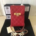 Chanel Original Caviar leather Mobile phone bag 2589 red HV06324Kn56