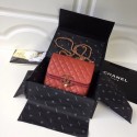 Chanel Original Flap Bag Lambskin & Gold-Tone Metal A57277 red HV10746Yr55