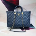 Chanel Original large shopping bag Grained Calfskin A93525 blue HV03380FT35