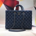 Chanel Original large shopping bag Grained Calfskin A98127 blue HV03853KX22