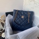 Chanel Original Lather Shopping bag AS2295 blue HV00839Av26