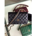 Chanel Original Leather Chain Wallet AP0724 black HV03193Oq54