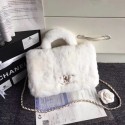 Chanel Original Leather Cony Hair top handle bag 6950 white HV02797ta99