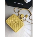 Chanel Original Leather Medium Cosmetic Bag 93443 Yellow HV08523Xr72