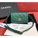 Chanel Original Sheepskin Leather Belt Bag Green 33866 Gold HV00219lk46