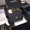 Chanel Original Small classic Sheepskin flap bag AS33814 black HV01171aM39
