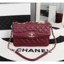 Chanel Sheepskin Leather Shoulder Bag 3370 wine HV05018Oq54