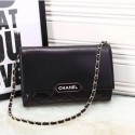 Chanel sheepskin Leather Shoulder Bag 7573 black HV01521Lo54