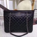 Chanel Sheepskin Shoulder Shopping Bag A4568 black silver chain HV09208fj51