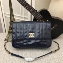 Chanel Shoulder Bag 33659 Gold-Tone Metal dark blue HV07503KX22