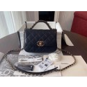 Chanel Shoulder Bag Original Leather Black 63593 Gold HV05709nB26