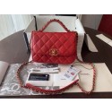 Chanel Shoulder Bag Original Leather Red 63593 Gold HV04906Yr55