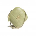 Chanel small diamond bag Grained Calfskin & Gold-Tone Metal AS2201 green HV01205Af99
