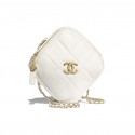 Chanel small diamond bag Grained Calfskin & Gold-Tone Metal AS2201 White HV05365kC27
