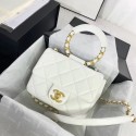 Chanel small flap bag Lambskin & Gold Metal AS1357 white HV05806Zw99
