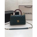 Chanel Small Flap Bag with Red Top Handle A92990 blue HV06138va68
