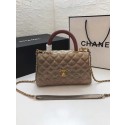 Chanel Small Flap Bag with red Top Handle A92990 gold HV03745FT35