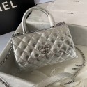 Chanel Small Flap Bag with Top Handle 92990 silver HV06679Av26