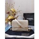 Chanel small tote bag Sheepskin & Gold-Tone Metal AS2059 white HV06085tL32